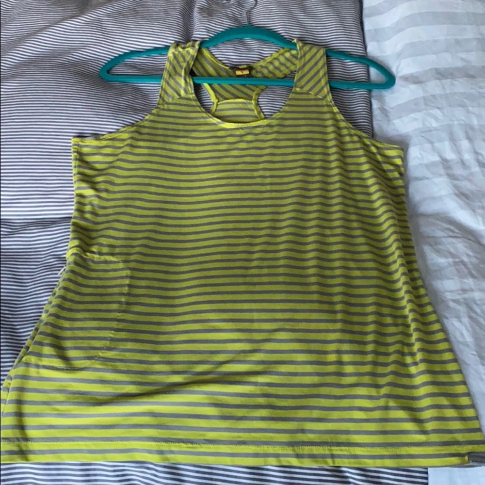 EDDIE BAUER striped athletic top with waist pocket